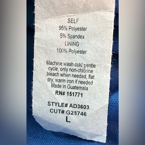 Betsey’s Boutique Shop Navy Blue Striped Slip Lined Pocket Button Back Dress L - Picture 5 of 7